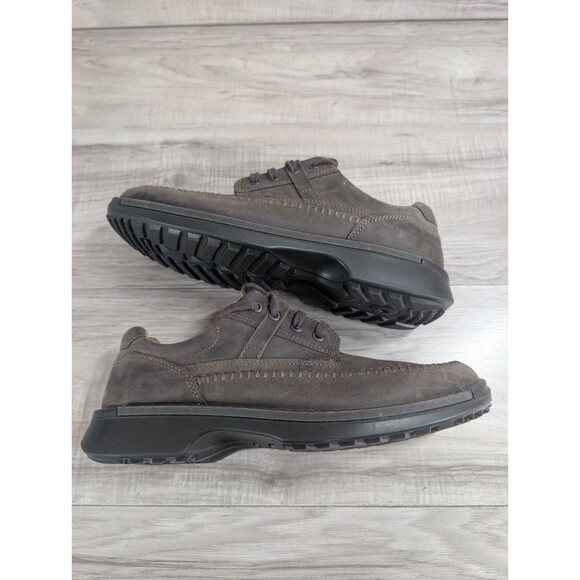 Ecco Fusion II Moc Cocoa Brown Leather Lace Up Mens Shoes Size10 - Picture 7 of 11